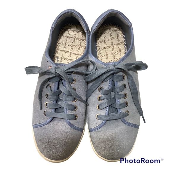 VIONIC BRINLEY WOMEN SUEDE BLUE LACE UP SNEAKERS. SIZE 7.5 - Picture 2 of 11